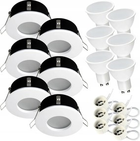 Süllyesztett lámpatest halogén fehér IP44 fürdőszobai lámpatest Led GU10 7W 4000K