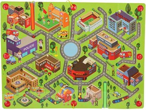 Mágneses fa tábla labirintus játék utazáshoz nagyváros 2 játékosnak