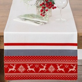 Noel bársonyos felszínű karácsonyi asztali futó Fehér 40x140 cm