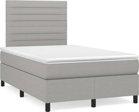 vidaXL világosszürke szövet rugós ágy matraccal 120 x 200 cm