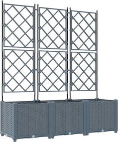 vidaXL Kerti cserép 3 pcs Világosszürke 120 x 40 x 143 cm Acél