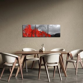Kép - fák őszi színben (órával) (90x30 cm)