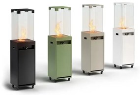 Planika Faro GAS - Kültéri gáz kandalló 142x36 cm 8kW fehér + védőborítás