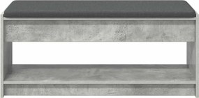 vidaXL Előtér pad Beton Szürke 103 x 38 x 45 cm Műanyag Fa és Szövet