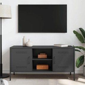 fekete acél TV-szekrény 100,5 x 39 x 50,5 cm