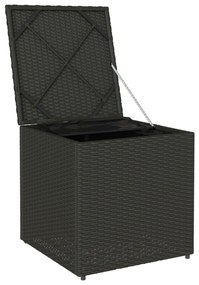 Kültéri Tároló Doboz Fekete és Krém Rattan, Poliészter 80 cm