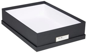 Oskar sötétszürke irattartó doboz címkével, A4 - Bigso Box of Sweden