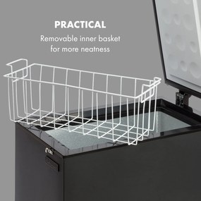 Klarstein Iceblokk 51, fagyasztódoboz, szabadon álló, 51 l, zárható, E energiahatékonysági osztály, fekete