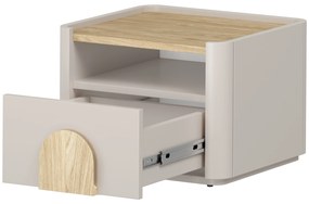 Amilio éjjeliszekrény 50 cm - kasmír / olajozott tölgy / világos tölgy fogantyú