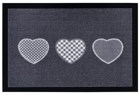 Hearts szürke lábtörlő, 40 x 60 cm - Hanse Home