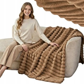 Takaró 200x220 Mikroszálas Dombornyomott Vastag Meleg Ágytakaró Barna