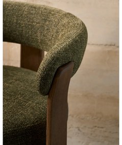 Khaki-barna kőrisfa karfás étkezőfotel Granite – Kave Home