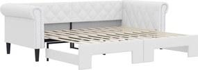 vidaXL fehér kihúzható műbőr heverő 90 x 200 cm