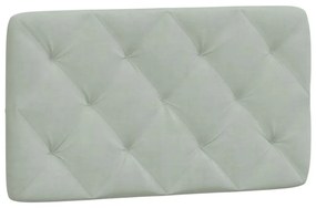 világosszürke bársony fejtámla párna 90 cm