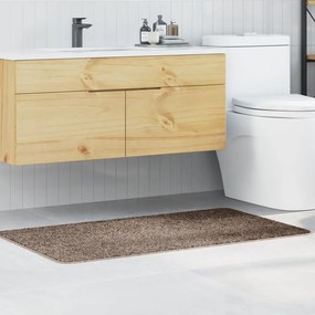Fürdőszobai Szőnyeg Négyszögletes Barna 70x120 cm Poliészter Csúszásmentes