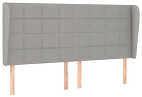 világosszürke szövet fejtámla szárnyakkal 163x23x118/128 cm
