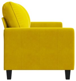 vidaXL kétszemélyes sárga bársony kanapé 140 cm