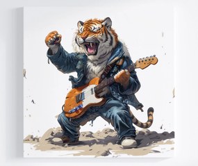 Vászonkép Canvas Tigris Gitáros Zene Rock And Roll Metal 40x40