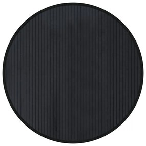 kerek fekete bambusz szőnyeg 80 cm