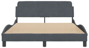 sötétszürke bársony ágykeret Dover 140x200 cm