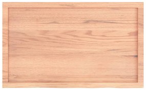 világosbarna kezelt tömör tölgyfa fali polc 100x60x(2-6) cm