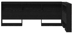 Tároló fejtámla polcokkal fejtámlával Musta tammi 90 cm Faanyag