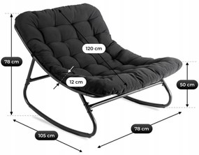 Hintafotel Fekete Párnával. AURORA