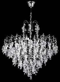 Nagy kristály csillár lámpa klasszikus kristályokkal ezüst E14 palota