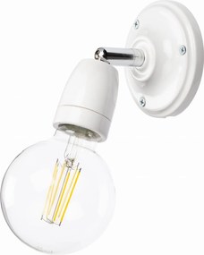 Kerámia fali lámpa E27-es izzóhoz, fehér