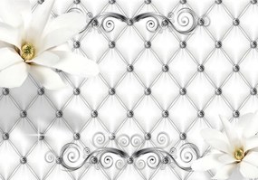 Fotótapéta flizelina Fehér Virágok elegancia modern design 200x140 +ragasztó