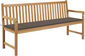 vidaXL tömör tíkfa kerti pad tópszínű párnával 175 cm