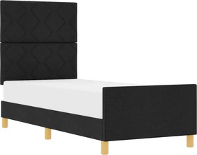 vidaXL Ágykeret fejtámlával Fekete 80 x 200 cm szövet