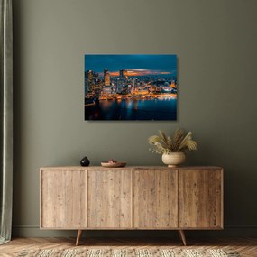Éjszakai város képe (üvegen) (70x50 cm)