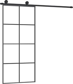 vidaXL ESG üveg és alumínium tolóajtó fémszerelvény-szettel 90x205 cm