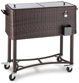 Blumfeldt Springbreak, italkocsi, hűtődoboz, zsúrkocsi teraszra, 80 l, rattan dizájn