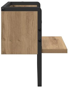 vidaXL Falpolc polcokkal Művészi tölgy 30 x 25 x 30 cm Faanyag