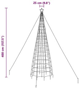 LED Karácsonyfák talajráccsal 800 LED-del Sokszínű 400 cm Vas