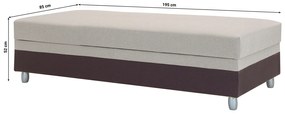 Egyszemélyes ágy 85 cm Sodak (barna + barna-szürke) (tárolóhellyel). 1100766