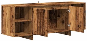 antik fa színű szerelt fa TV-szekrény 130 x 35 x 50 cm