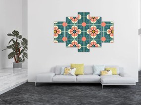 Kép - Retro virágminta (150x105 cm)