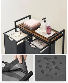 Ruhaszennyes kosár REX barna/szürke