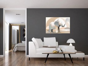 Kép - Elefánt pasztell színekben (90x60 cm)