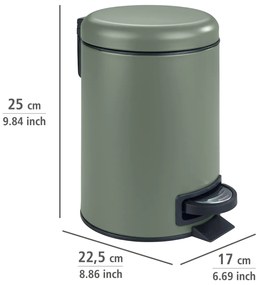 Wenko Leman pedálos szemetes 3 l, sötétzöld, 3 l