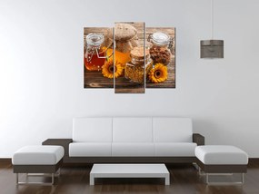 Gario Órás falikép Méz - 3 részes Méret: 80 x 40 cm