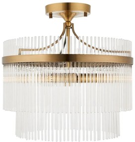 Endon 112575 - Felületre szerelhető csillár  MARIETTA 3xE14/7W/230V réz/átlátszó