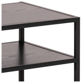 Seaford fekete TV-állvány kőrisfa dekorral, 120 x 46 cm - Actona