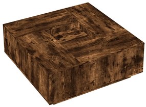 Füstös tölgy színű szerelt fa dohányzóasztal 100x100x40 cm