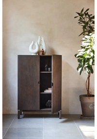 Sötétbarna szekrény tölgyfa dekorral 90x130 cm Arun – Unique Furniture