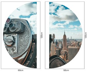 PIPPER. Textil kör alakú falmatrica "New York 2" Méret: 120cm