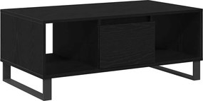 vidaXL Dohányzóasztal fiókkal Fekete tölgy 90 x 50 x 36.5 cm Faanyag